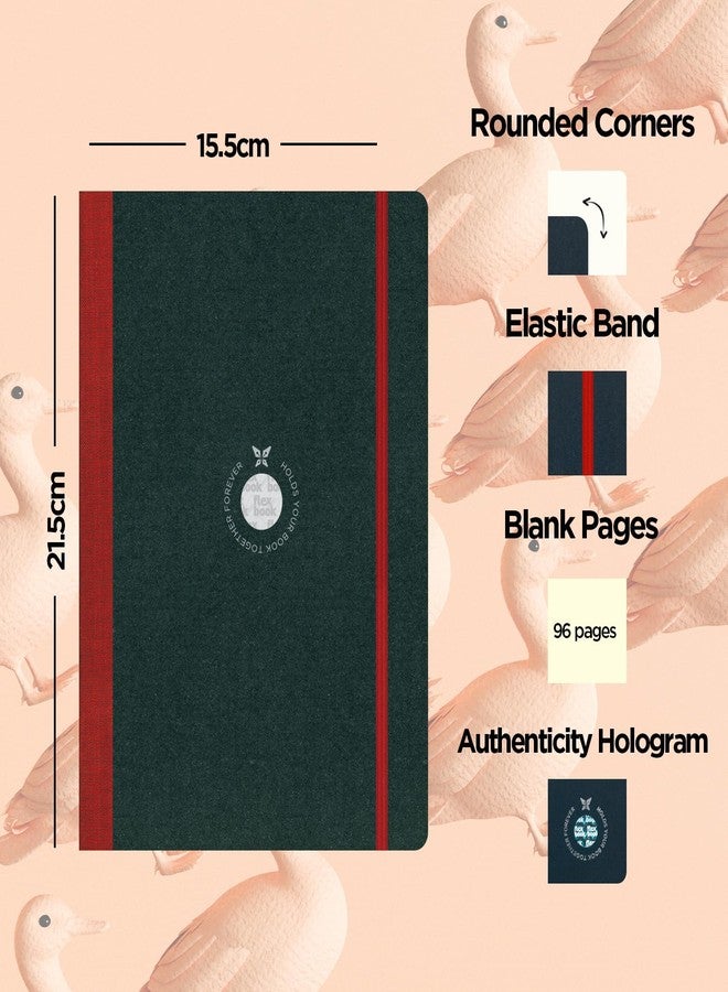 flexbook Sketchbook Red | Medium | 15,5x21,5cm | 96 pages | 170gsm Special Quality Munken Paper | Special Black Art Paper Cover | Elastic Band Closure | FSC Certified - Image 2